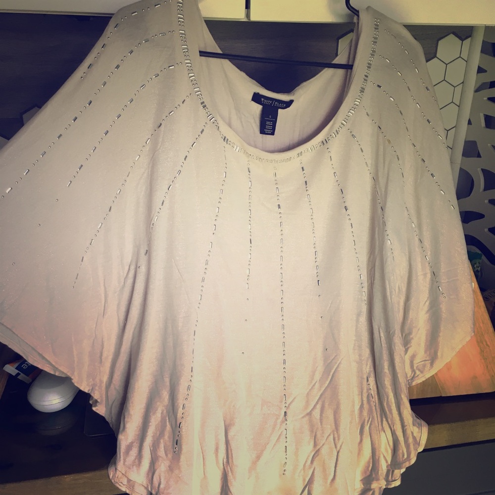 White House Black Market Champagne flowy blouse